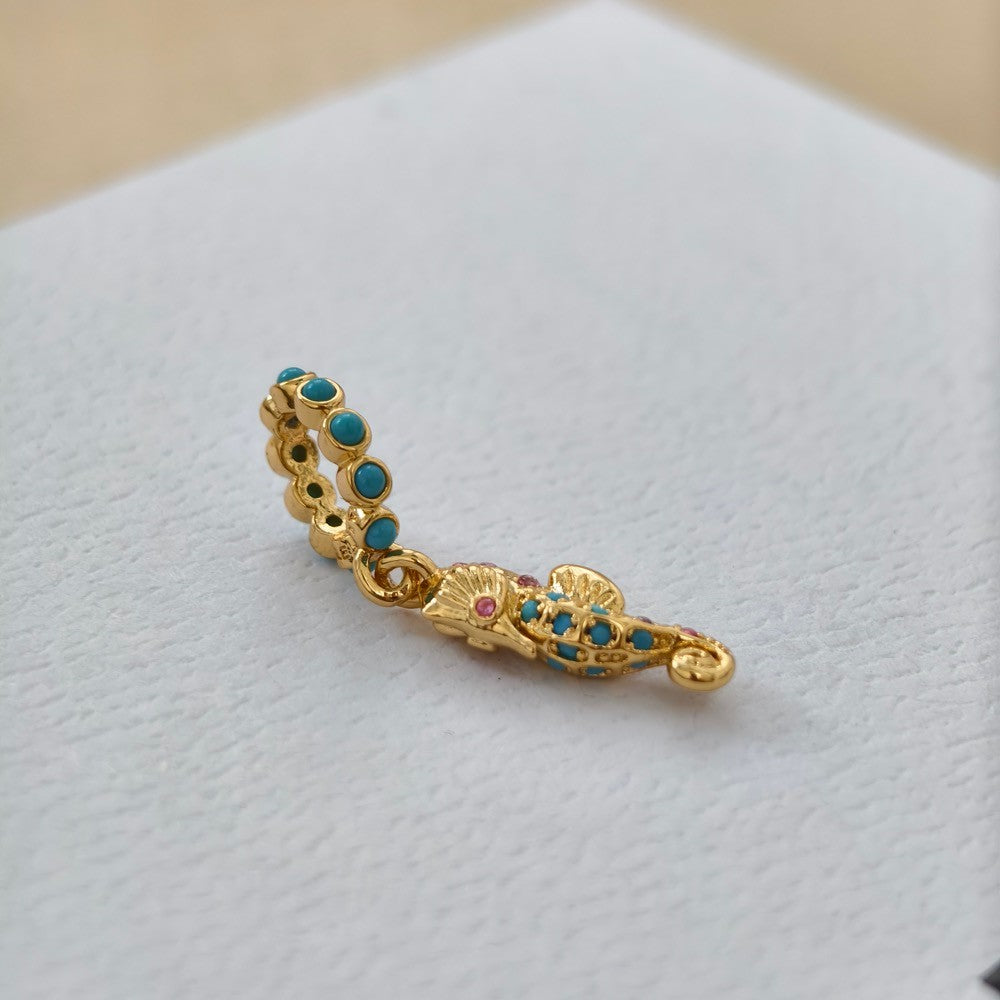 【ME|Moments】PAN Seahorse Dangle Charm Gold DIY Perfect luck for 763895C01 blue pink marine life