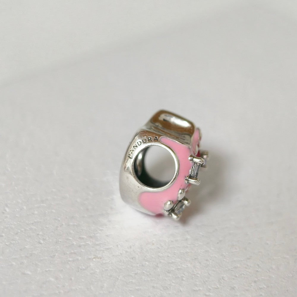 【Moments】 Pan Sparkling Sprinkled Donut Charm 792596C01 Sterling silver 925 silver pink