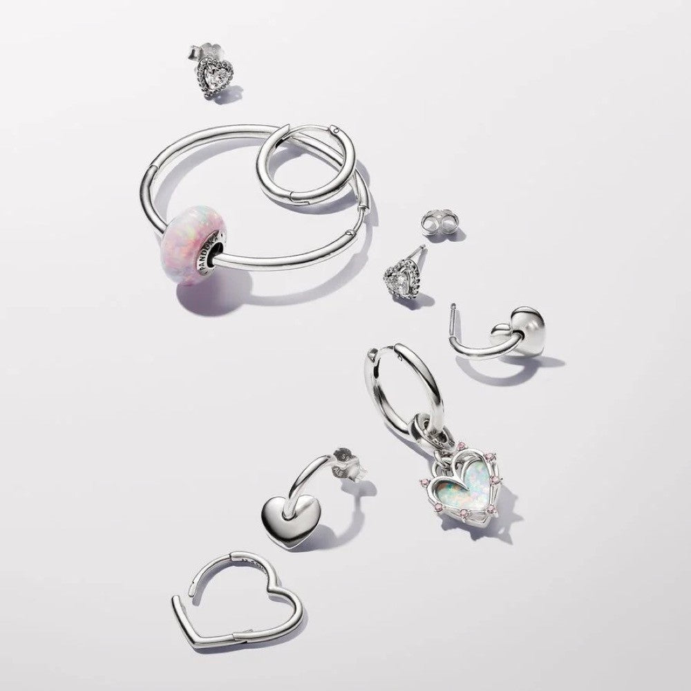 【Moments】 Pan SFriendship Opalescent Double Dangle Charm 793434C01 Sterling silver 925 silver pink