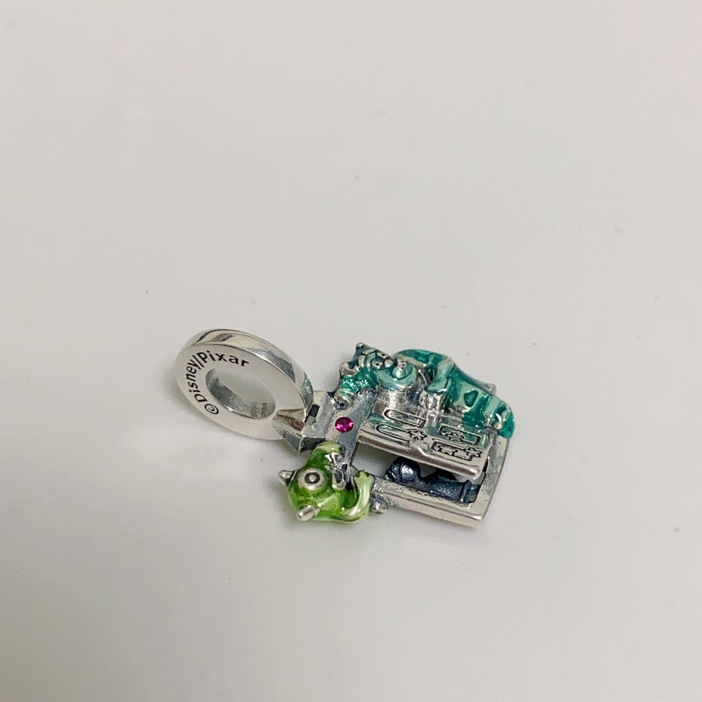 【Moments】Pan Pixar Monsters, Inc. Door Dangle Charm pendant 792758C01 925 silver film green cartoon