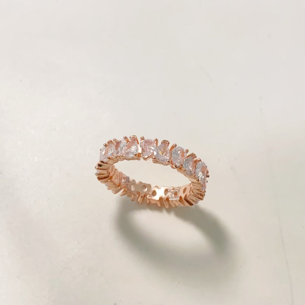 PAN Alternating Sparkling Band Ring 183021C01 rose gold diamond gold women