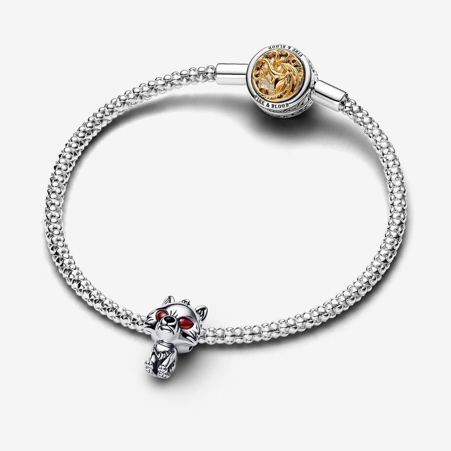 【Moments】PAN Game of Thrones Ghost Direwolf Charm 792963C01 Sterling silver animal