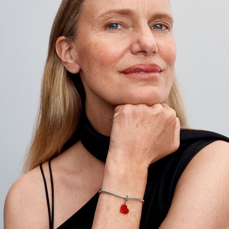 【Moments】PAN Opalescent Red Heart Dangle Charm 925 silver Valentine's Day Sterling silver 793348C01