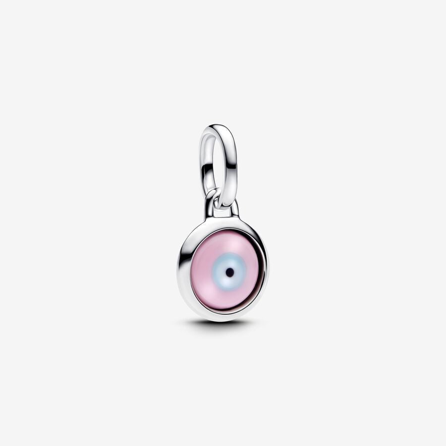 【ME/Moments】Pan Engravable Evil Eye Murano Glass Mini Dangle Charm 793693C00 925 Silver pendant