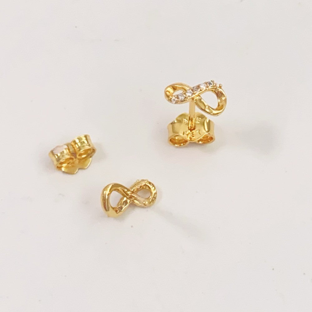 PAN Sparkling Infinity Stud Earrings 268820C01 gold Lover Classic infinity symbol earring small