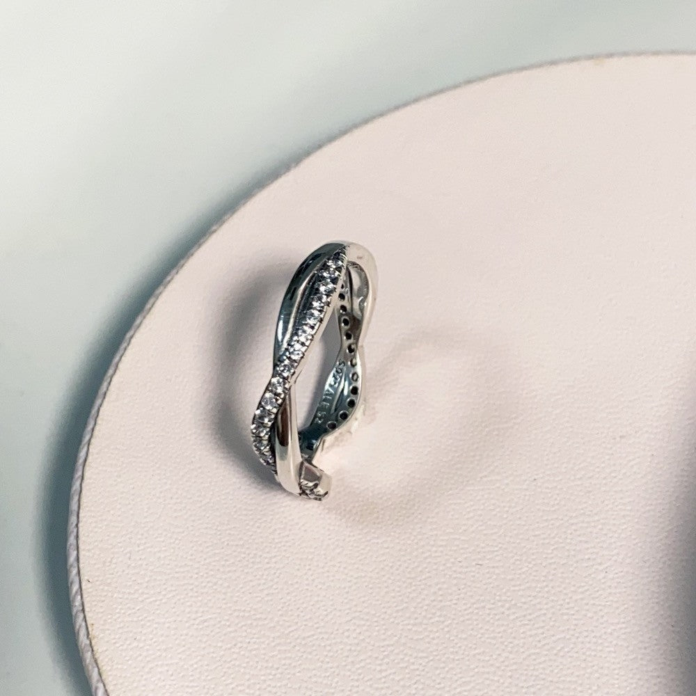 PAN Sparkling Intertwined Wave Ring 925 silver 193098C01 Sterling silver