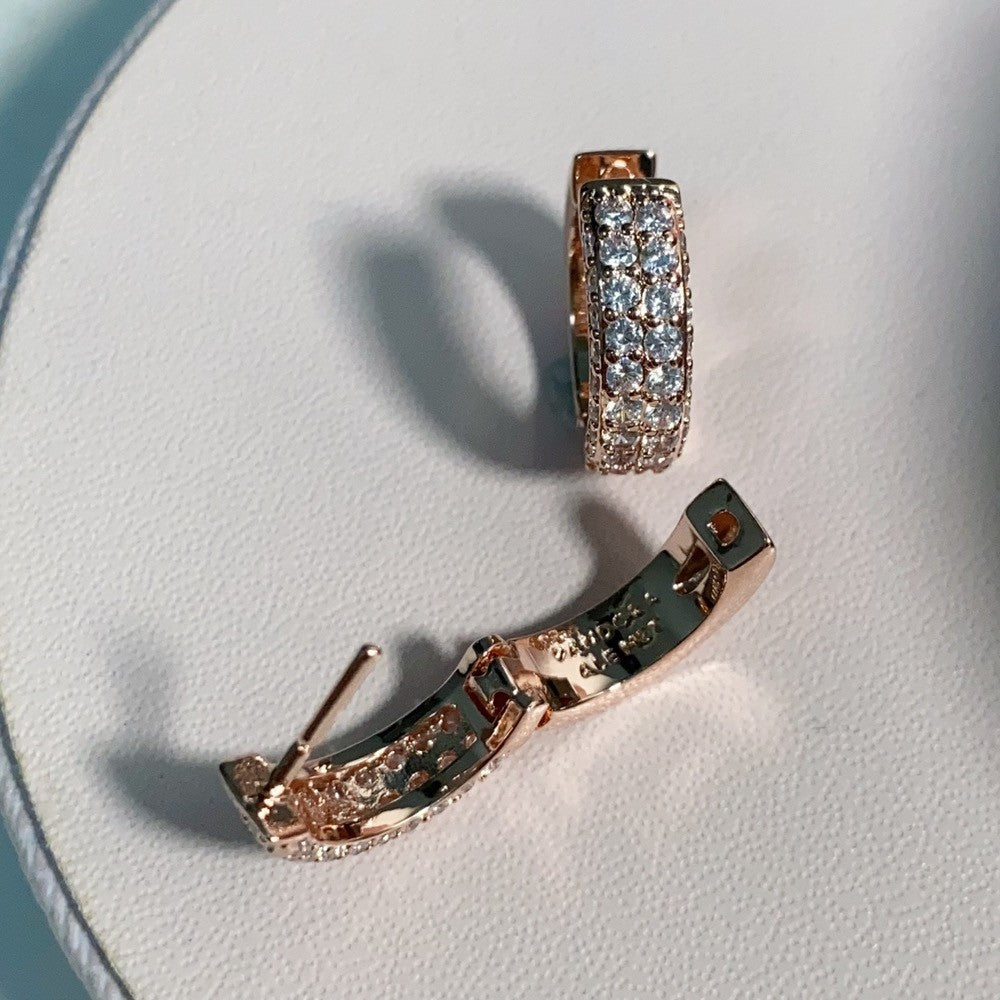 PAN Timeless Pavé Double-row Hoop Earrings 282622C01 rose gold earrings