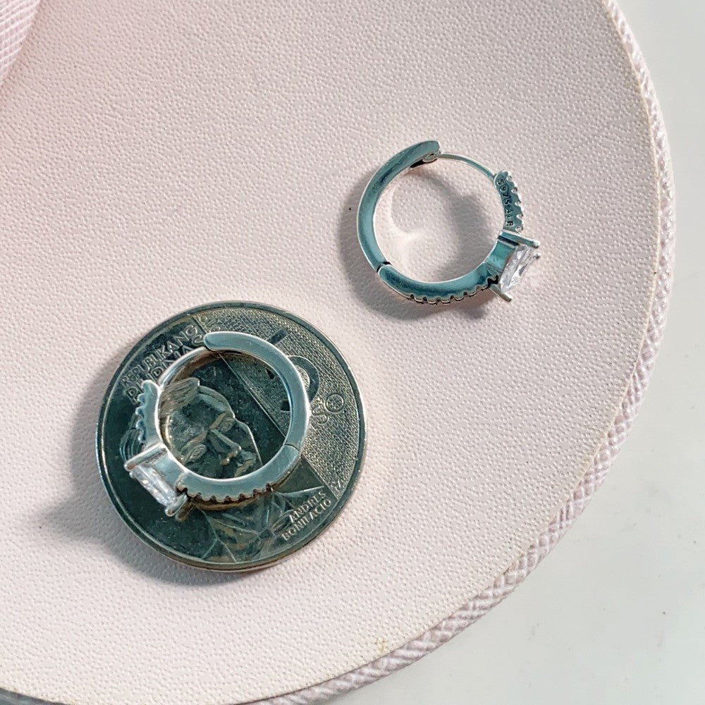 PAN Sparkling Sterling silver Heart Shaped Hoop Earrings 293101C01 Sterling silver 925 silver