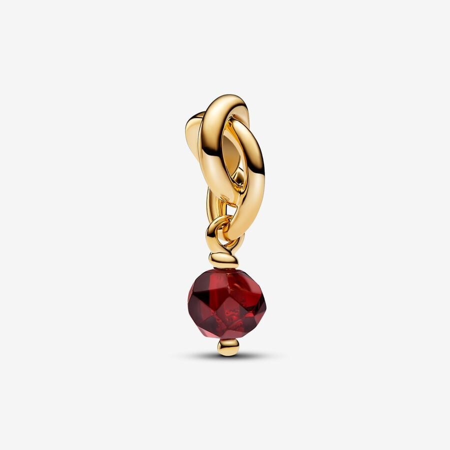 【ME/Moments】PAN Gold Eternity Circle Dangle Charm Pink red blue Green Lucky birthday Birthstones