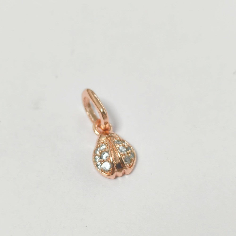 【ME/Moments】PAN Lucky Ladybird Mini Dangle Charm necklace pendant 783043C01 Rose gold insect