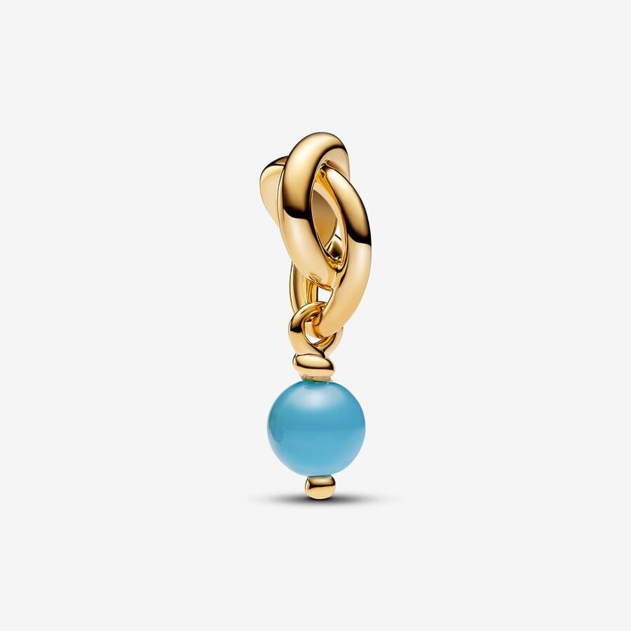 【ME/Moments】PAN Gold Eternity Circle Dangle Charm Pink red blue Green Lucky birthday Birthstones