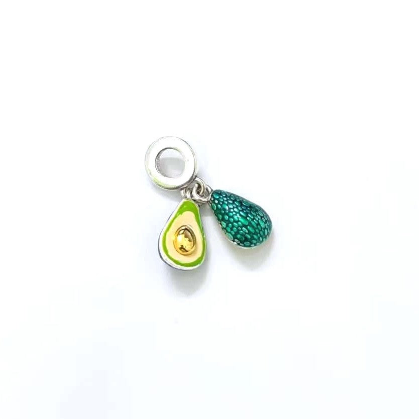 【Moments】Pan Avocado Double Dangle Charm 763405C01 Green 925 silver fruit pandant