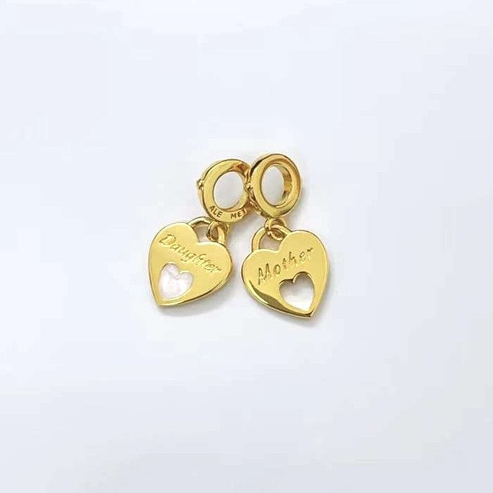 【Moments】PAN Mother & Daughter Double Heart Split Dangle Charm 769187C01 2in1 pendant Mother's Day