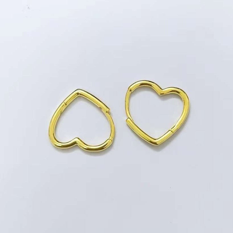 PAN Asymmetrical Heart Hoop Earrings gold Classic 268307C00
