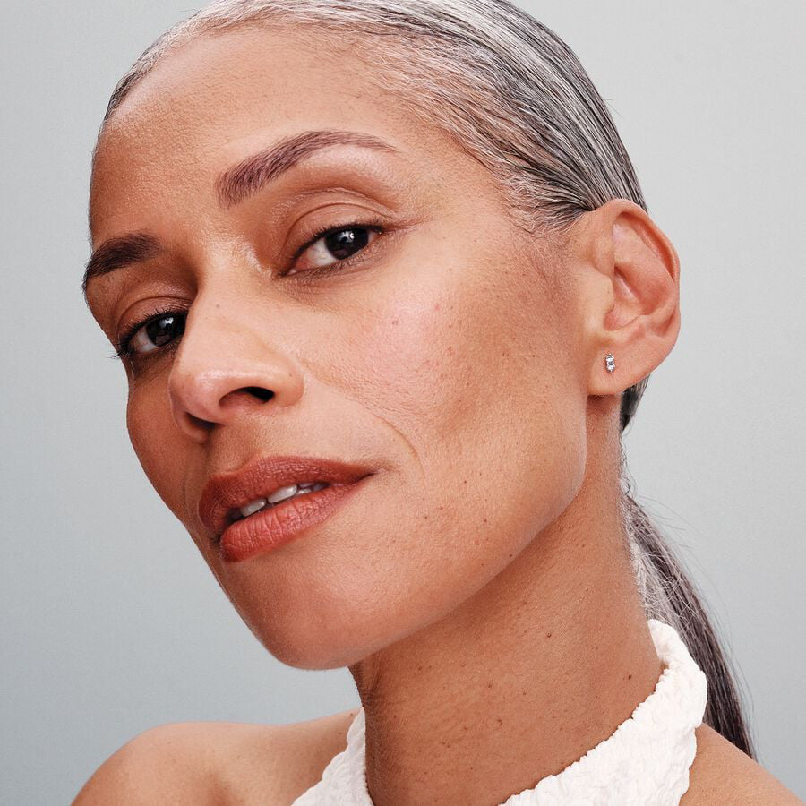 【Moments】PAN Sparkling Bow Drop Earrings 2in1 style 293543C01 925 silver Hypoallergenic