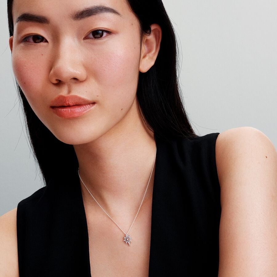 PAN North Star Pendant Necklace Adjustable 393600C01-45 Sterling Silver