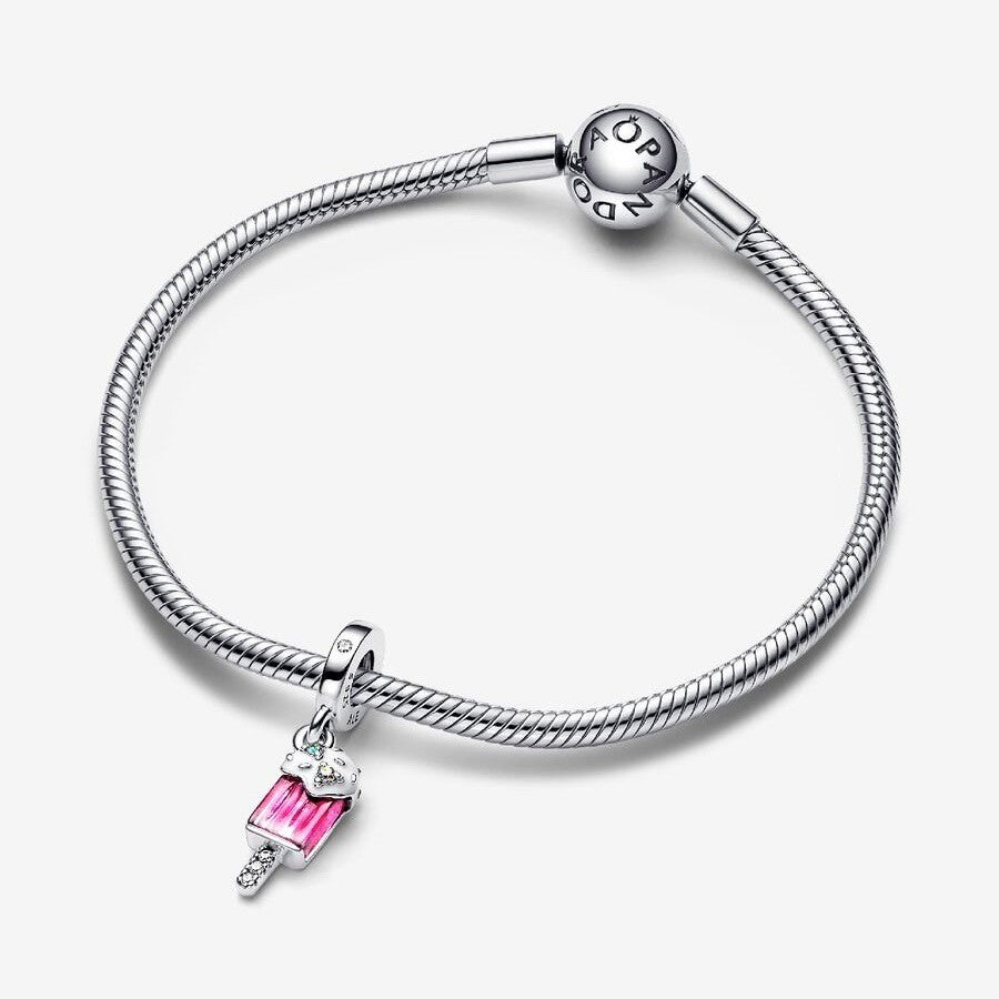 【Moments】 Pan Sprinkled Popsicle Dangle Charm 792597C01 Sterling silver 925 silver pink pendant