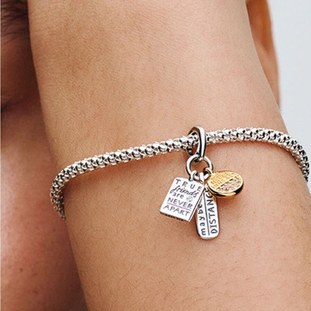 【ME/Moments】PAN Friendship Triple Dangle Charm 763436C01 gold 925 silver pendant two-tone