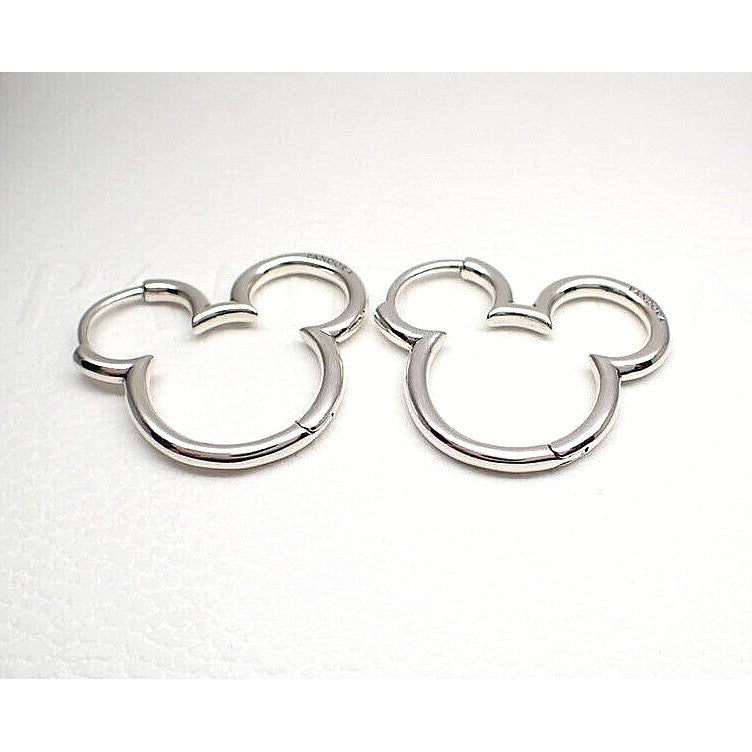PAN Disney Mickey Mouse Silhouette Hoop Earrings 293528C00 Sterling silver Hypoallergenic