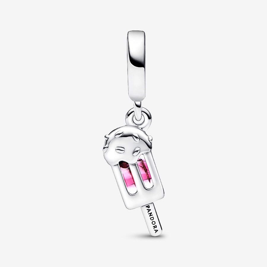 【Moments】 Pan Sprinkled Popsicle Dangle Charm 792597C01 Sterling silver 925 silver pink pendant