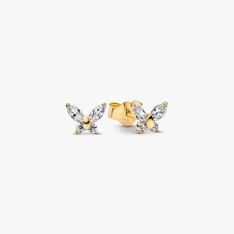PAN Silver Butterfly Stud Earrings 294263C01 - 925 Sterling Silver, gold 264264C01 mini earrings