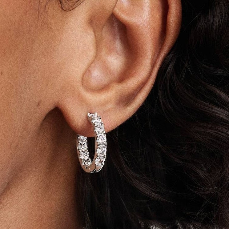 PAN Sparkling Row Eternity Hoop Earrings 293002C01 big Hypoallergenic Sterling silver 925 silver