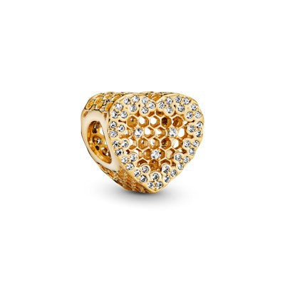 【Moments】SHINE HONEYCOMB LACE CHARM  gold for women for pan 767039CZ