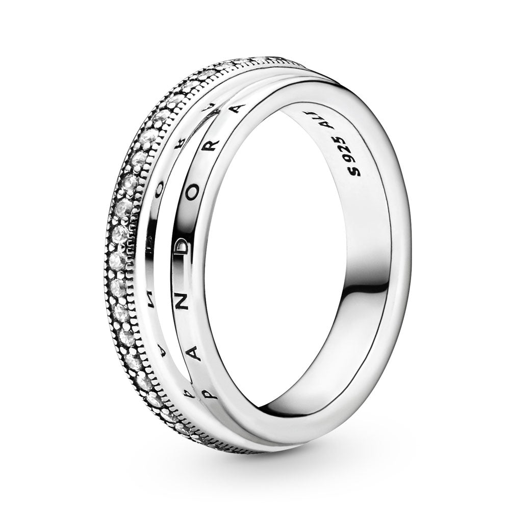 PAN Triple Band Pavé Ring 925 silver 199040C01 classic series