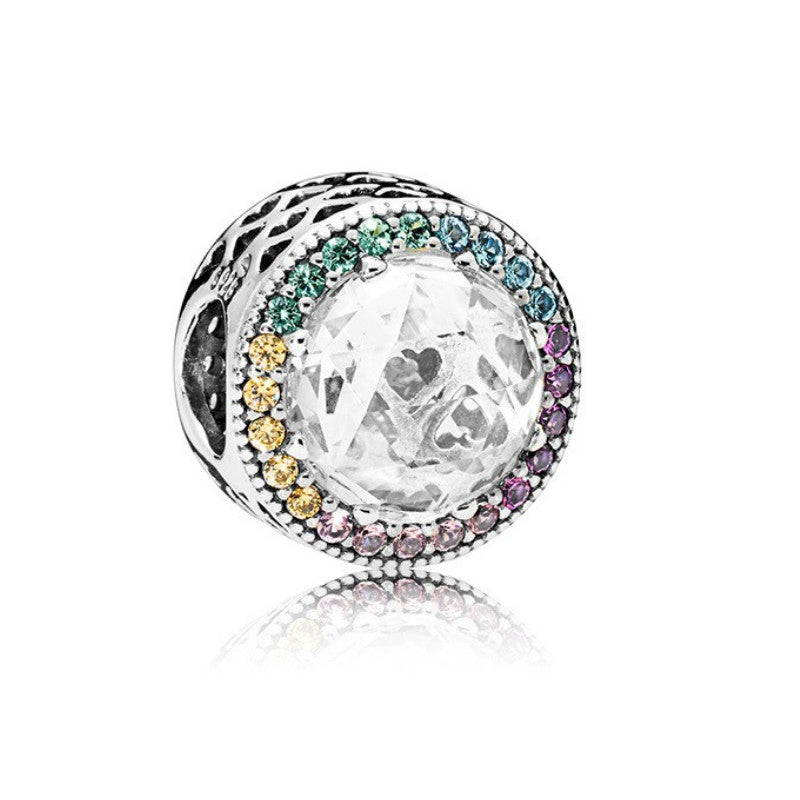 【Moments】Multi-colour charm zircon 925 silver Crystal white pendant for bracelet for pan 791725CZMX
