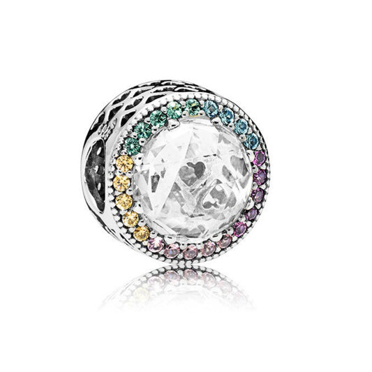 【Moments】Multi-colour charm zircon 925 silver Crystal white pendant for bracelet for pan 791725CZMX