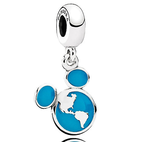 【Moments】Pan Disney Vacation Club Member Mickey Head Dangle charm 925 Silver blue Mickey Earth 791804EN91