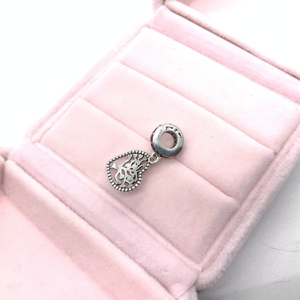 【Moments】 TREE OF LOVE HANGING CHARM PINK 925 SILVER Family 796592CZSMX