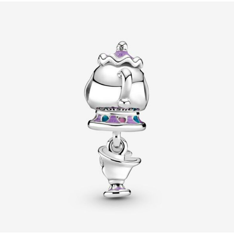 【Moment】PAN Dis** Beauty and the Beast Mrs. Potts and Chip Dangle Charm 799015C01 925 Silver