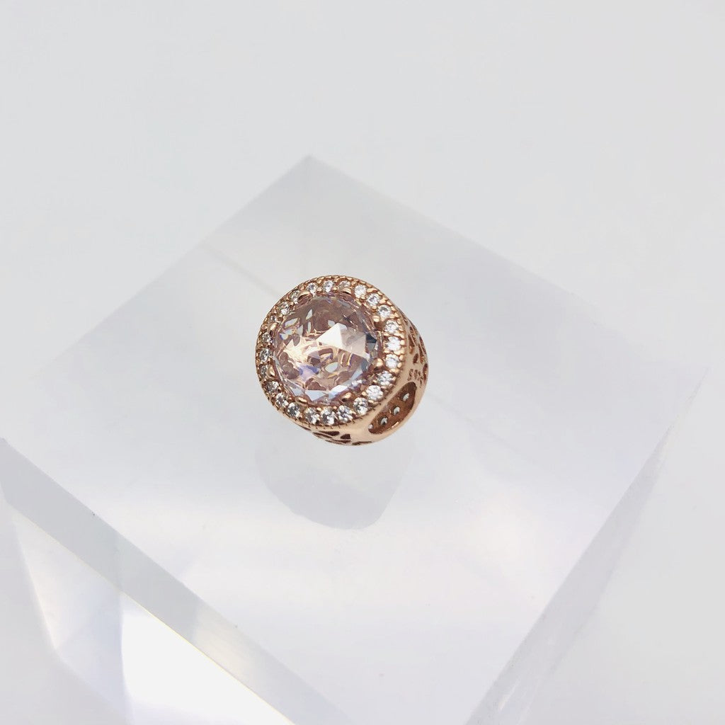 【Moments】PAN ROSE Sparkling Clear Charm Rose gold Sparkling Heart charm pink Lavender 781725LCZ 781725NBP 781725CZ