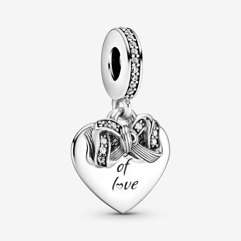 【Moments】Pan Bow and Love Heart Dangle Charm pendant 799221C01 925 Silver 2020 New