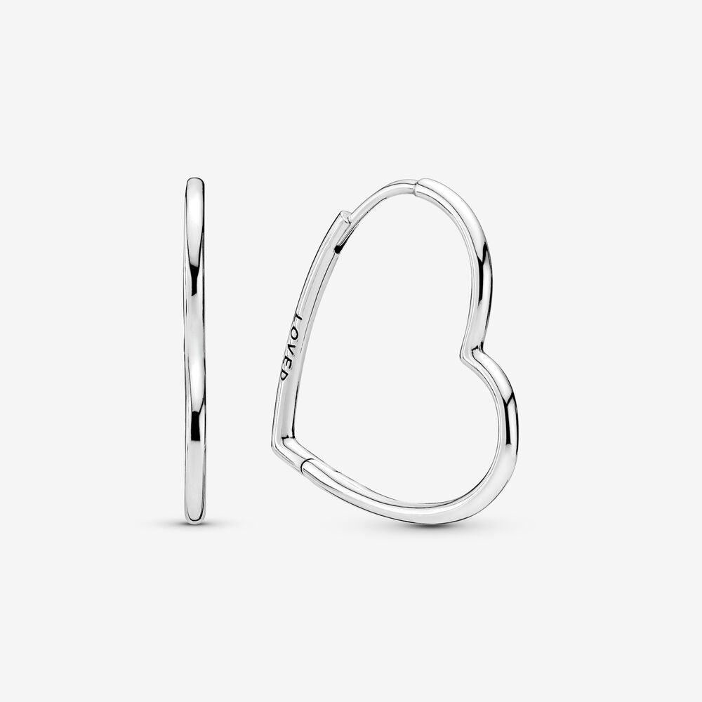 Asymmetrical Heart Hoop Earrings 925 Sterling Silver Gold for Women Girls with Pierced Ears 288307 297822 298307C00 287822