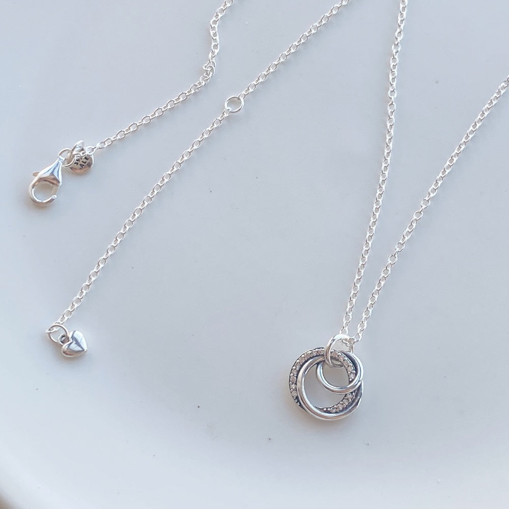 【Moments】PAN Family Always Encircled Pendant Necklace 391455C01 925 silver Sterling silver