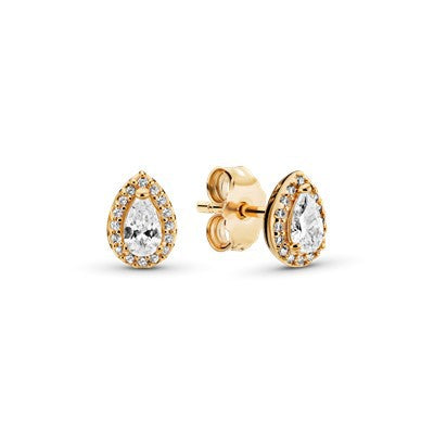 PAN Radiant Teardrops earring Stud Earrings 925 silver diamond rose gold Teardrop Halo Stud Earrings 266252CZ 286252CZ 286252CZ