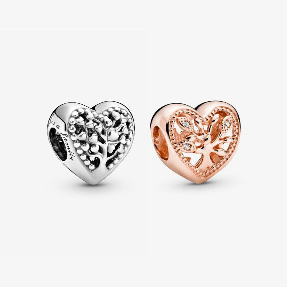 【Moments】PAN Openwork Family Tree Heart Charm 797058 788826C01 Rose gold 925 silver