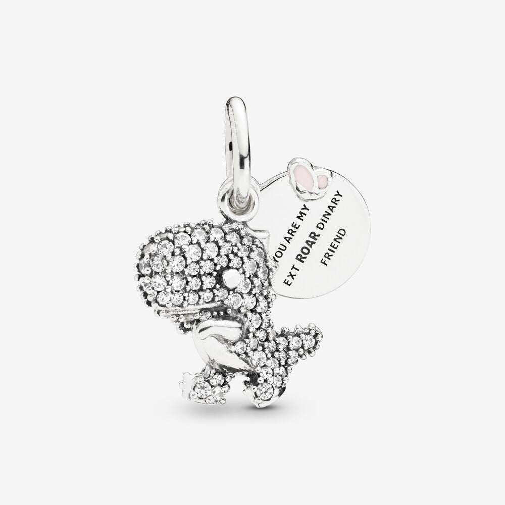 【Moments】Pan Pavé Dinosaur Hanging Charm 925 Silver for women pendant 798186CZ