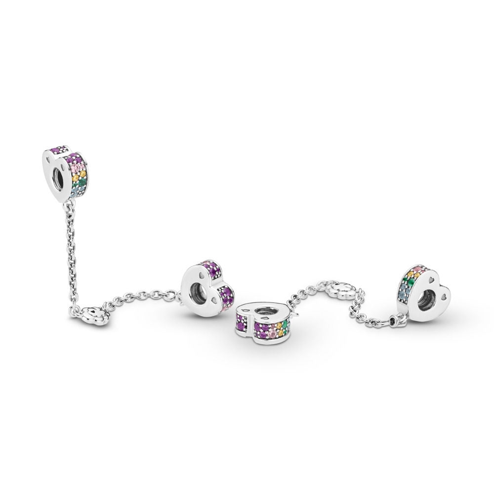 【Moments】PAN  MULTI-COLOUR ARCS OF LOVE SAFETY CHAIN 925 silver charm 797021NRPMX