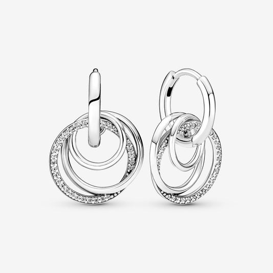 Pan Family Always Encircled Hoop Earrings 925 silver for women 291156C01 pendant round pendant