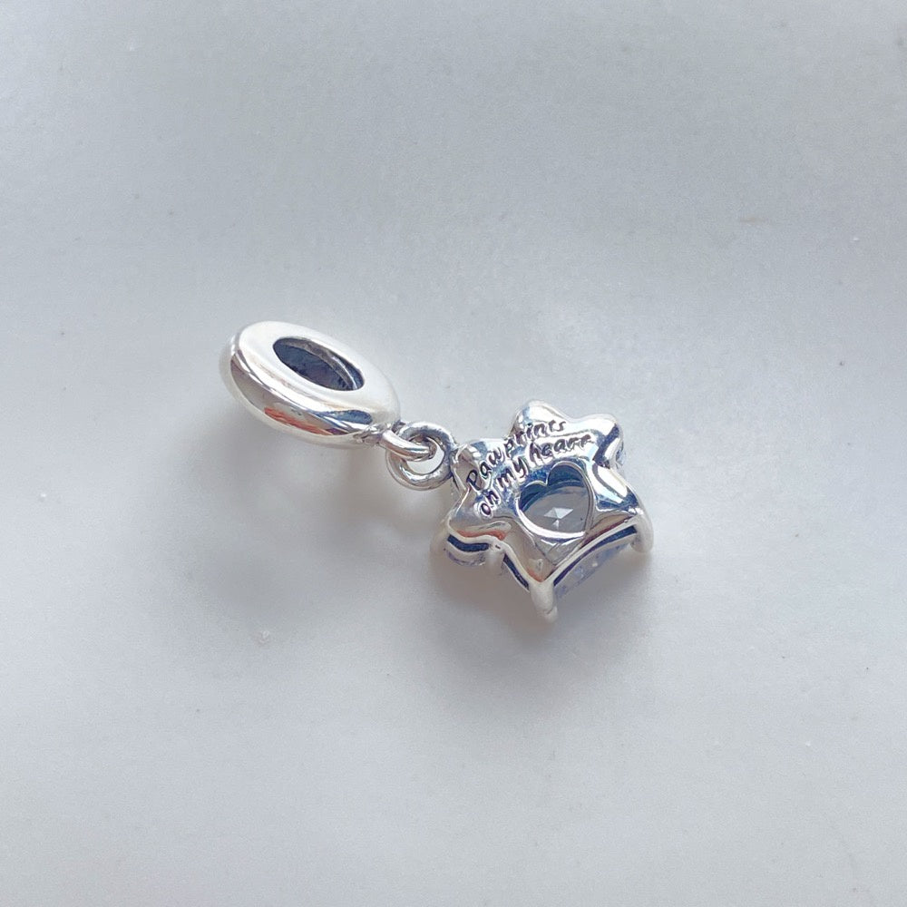 【Moments】PAN Sparkling Pet Paw Print Dangle Charm Sterling silver 925 silver simple animal 792247C01