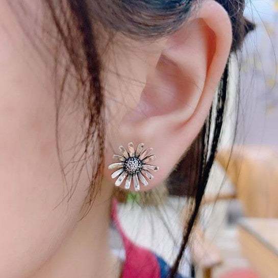 PAN Pavé Daisy Flower Statement Stud Earrings 298812C01 Big flower earings