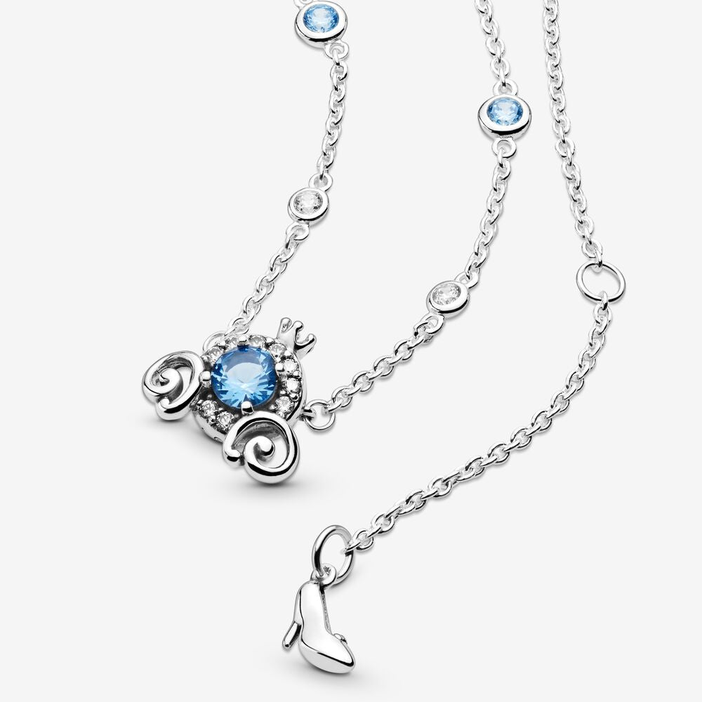 PAN Disney Pumpkin Coach Collier Necklace blue 925 silver  399198C01 penant&chain Cinderella Princess