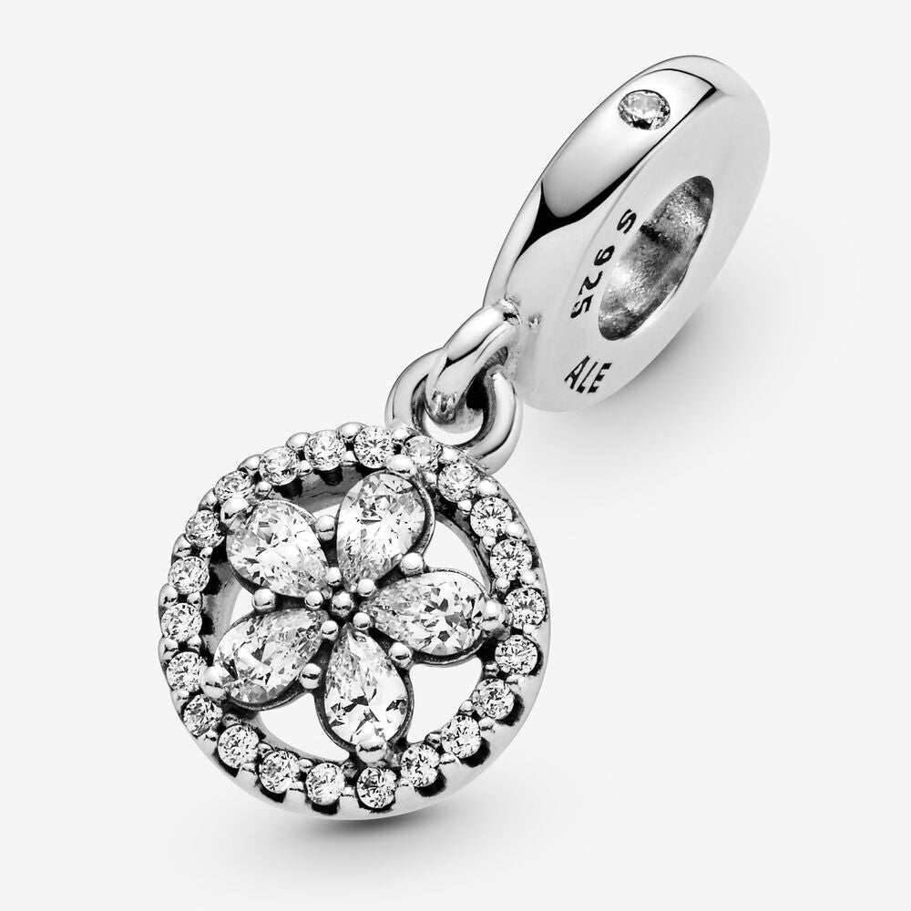 【Moments】Pan Sparkling Snowflake Circle Dangle Charm 799222C01 925 Silver