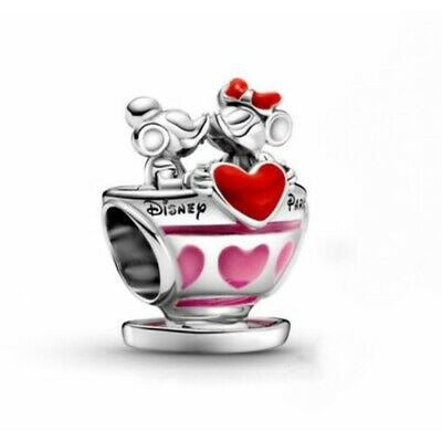 【Moments】Pan Disn** Parks Mickey and Minnie Teacups Charm 925 Silver 799265C01