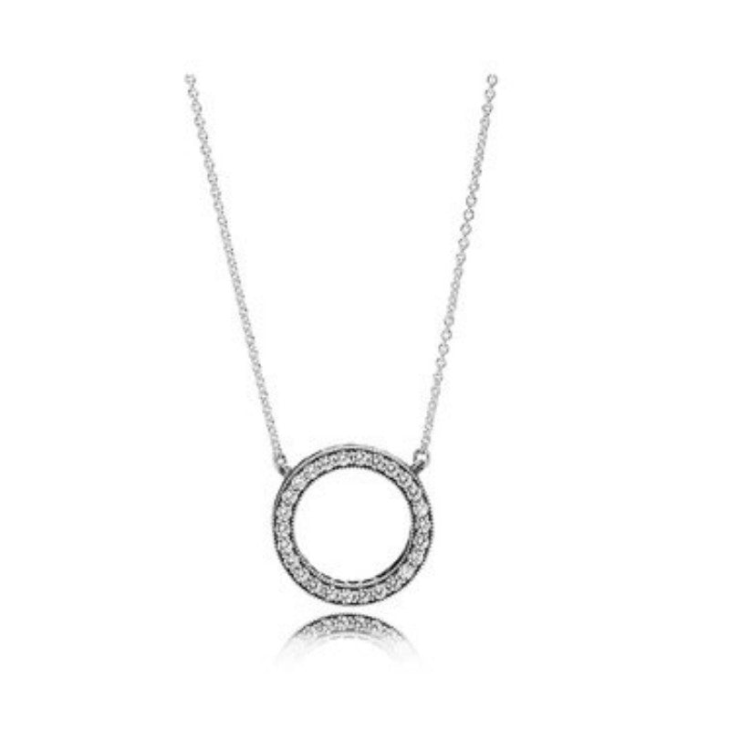 PAN logo reversible collier heart necklace 925 silver Small circle necklace 368651C01 368651C01 387436C01 580514CZ 397436CZ 590514CZ