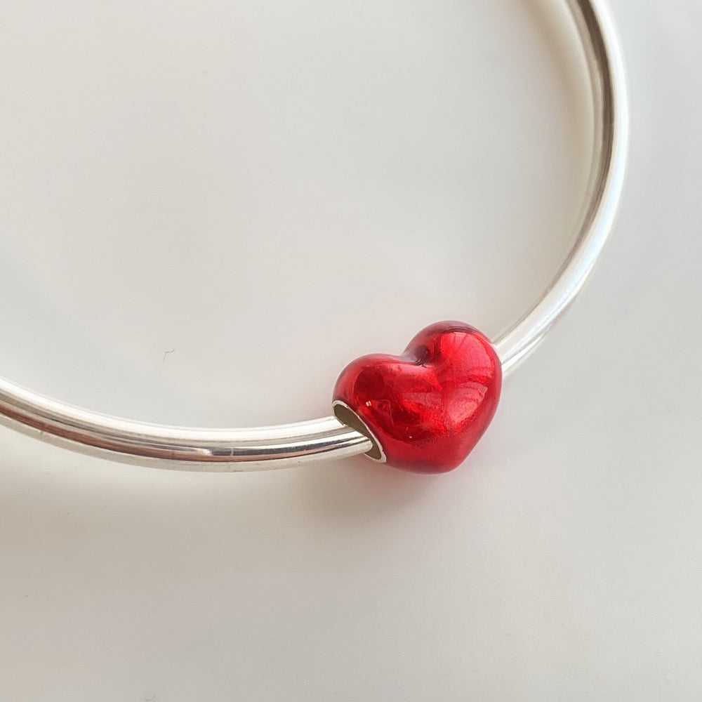 【Moments】Pan Metallic Red Heart Charm purple  Sterling silver 925 silver 789189C01 Purple 799291C02