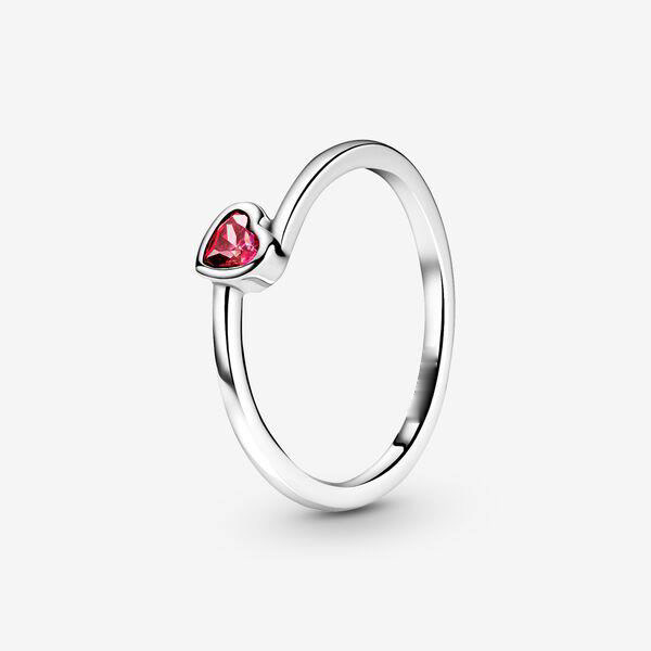 Pan Clear Tilted Heart Solitaire Ring 925 silver Sterling silver diamond 199267C01 199267C02